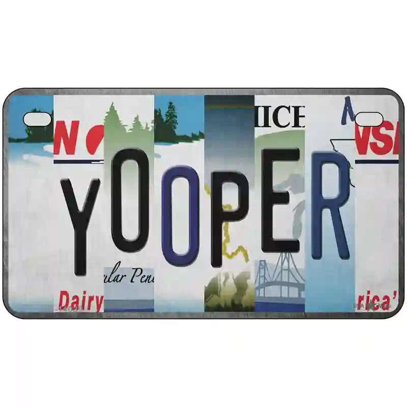 Yooper Strip Art Novelty Metal License Plate Tag 7" x 4" (MP)