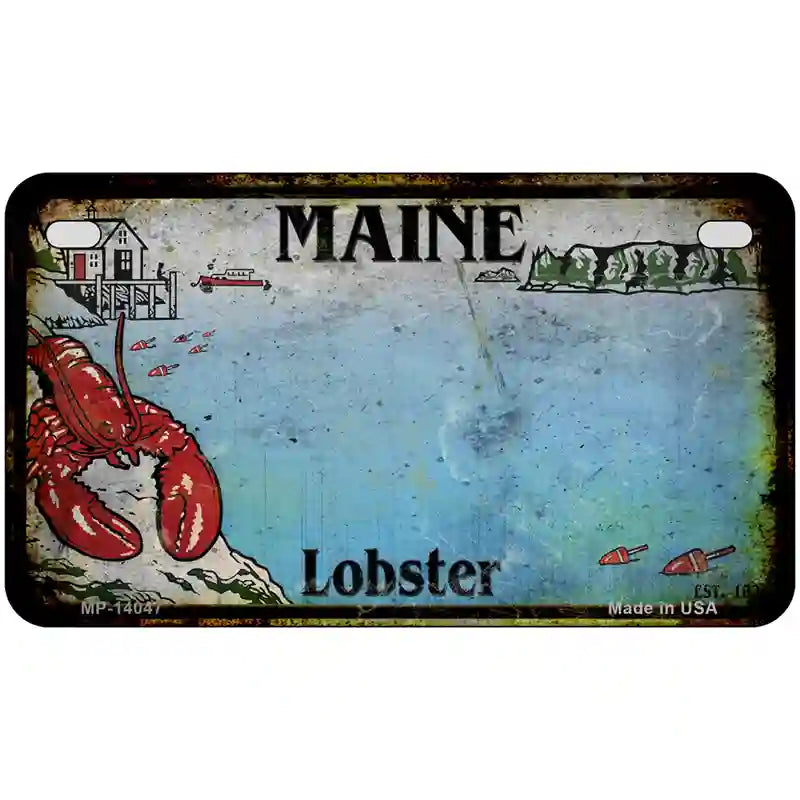 Maine Lobster Blank Rusty Novelty Metal License Plate 7" x 4" (MP)