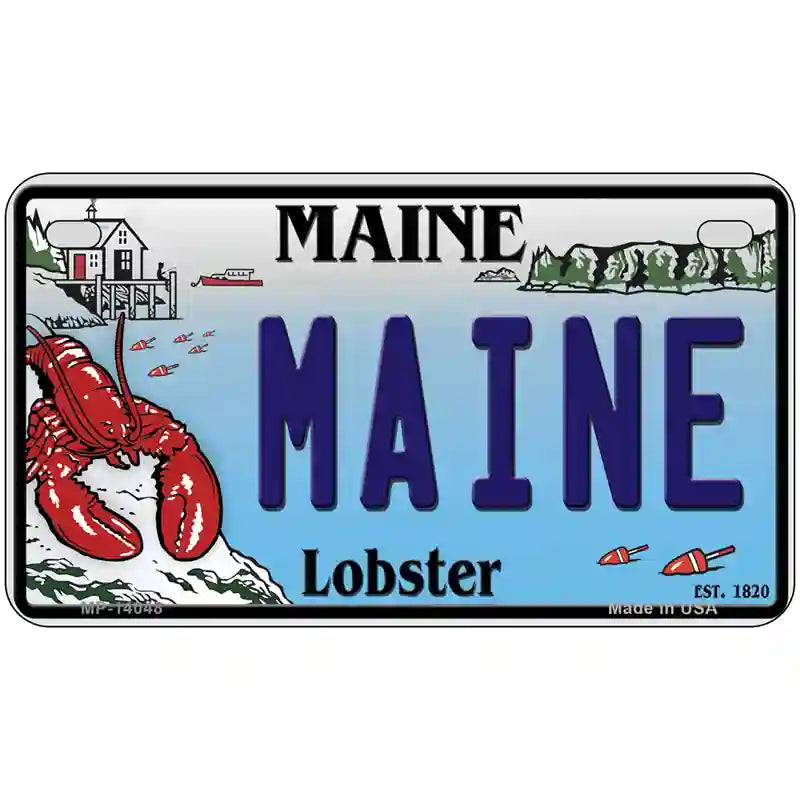 Maine Lobster Novelty Metal License Plate 7" x 4" (MP)