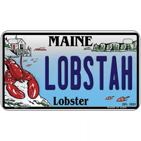 Lobstah Maine Lobster Novelty Metal License Plate 7" x 4" (MP)