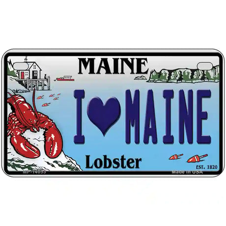 I Heart Maine Lobster Novelty Metal License Plate 7" x 4" (MP)