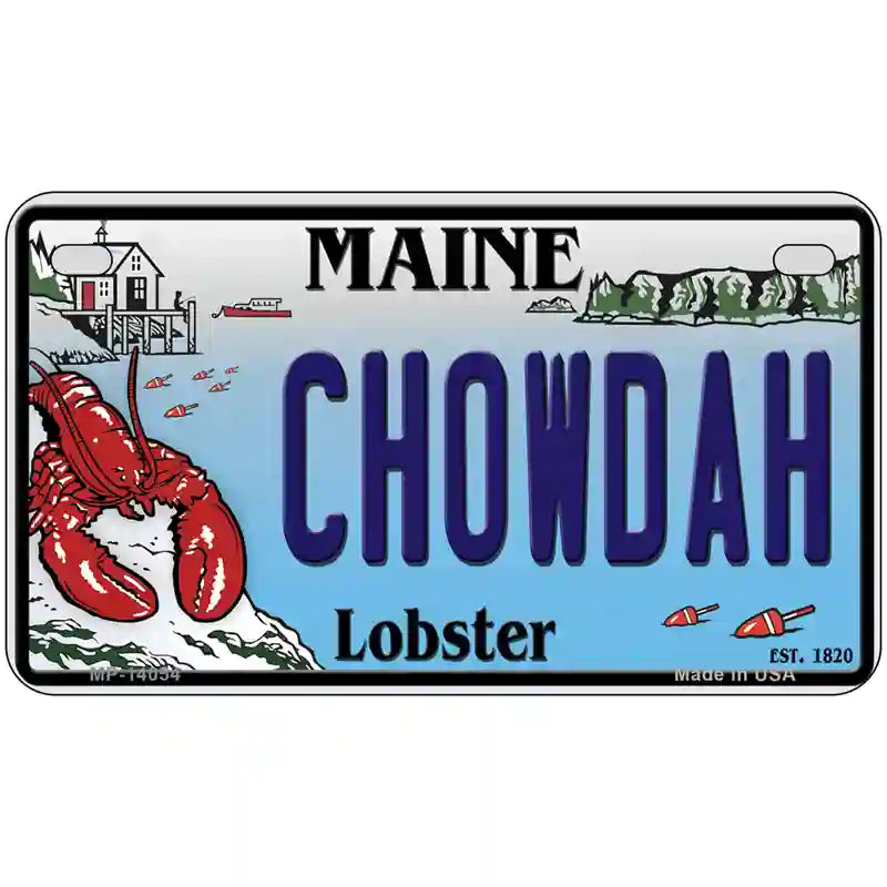 Chowdah Maine Lobster Novelty Metal License Plate 7" x 4" (MP)