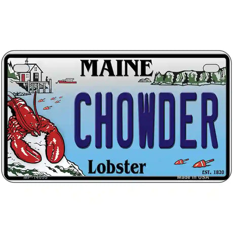 Chowder Maine Lobster Novelty Metal License Plate 7" x 4" (MP)