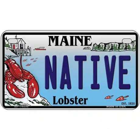 Native Maine Lobster Novelty Metal License Plate 7" x 4" (MP)