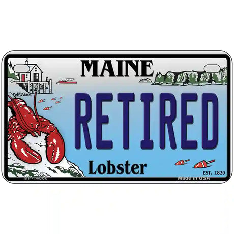 Retired Maine Lobster Novelty Metal License Plate 7" x 4" (MP)