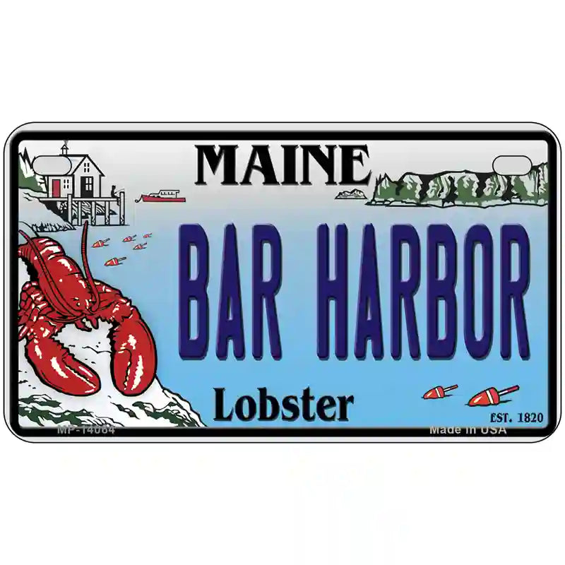 Bar Harbor Maine Lobster Novelty Metal License Plate 7" x 4" (MP)