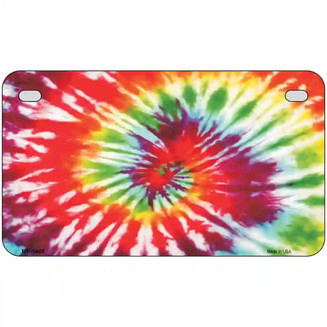 Red Swirl Tie-Dye Metal Novelty License Plate 7" x 4" (MP)