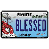 Blessed Maine Lobster Novelty Metal License Plate 7" x 4" (MP)