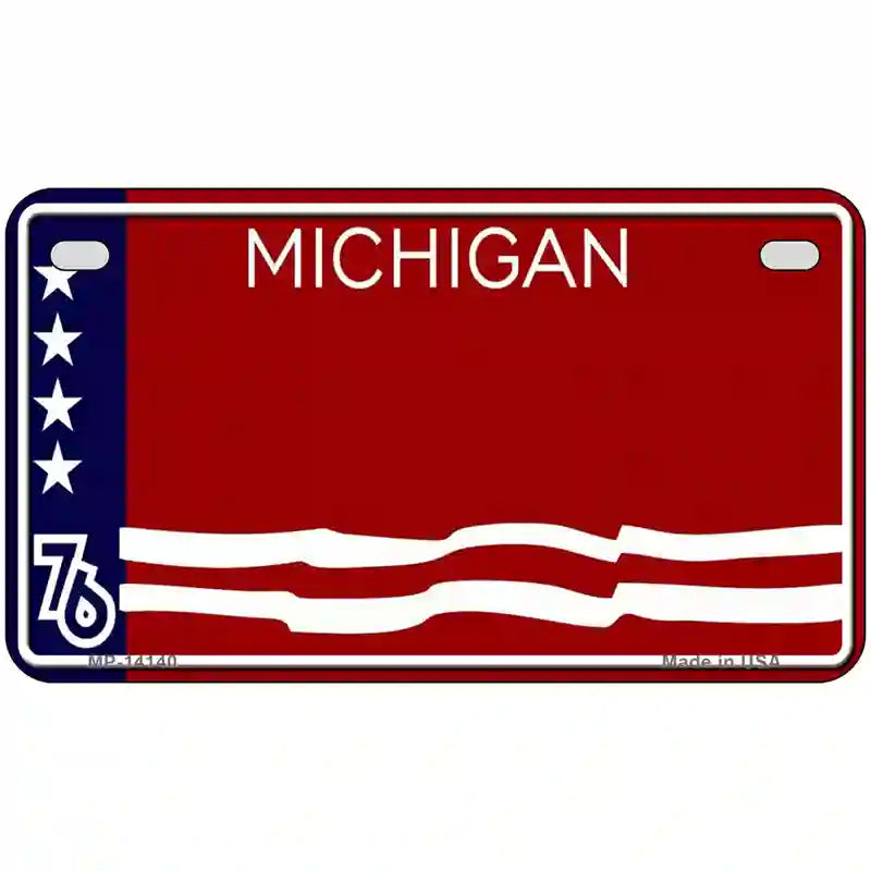 Michigan Bicentennial 76 Novelty State Blank Metal License Plate 7" x 4" (MP) / Yes