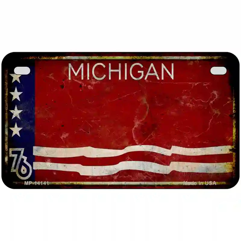 Rusty Michigan Bicentennial 76 Novelty License Plate 7" x 4" (MP)