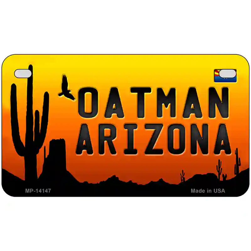 Oatman Flag Arizona Scenic Background Novelty Metal License Plate 7" x 4" (MP)