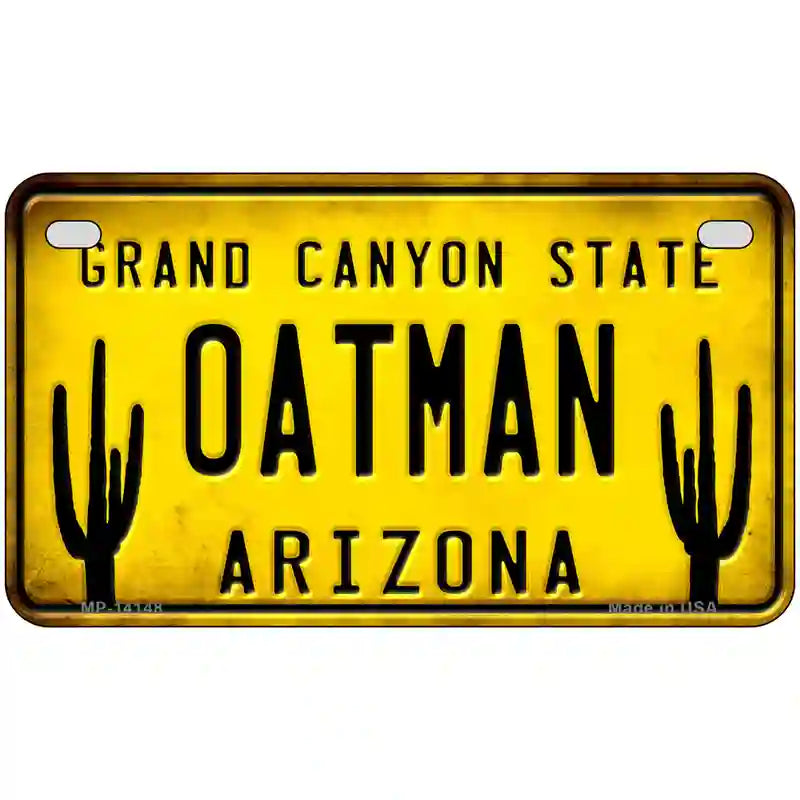 Arizona Oatman Yellow Novelty Metal License Plate 7" x 4" (MP)