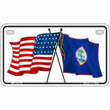 Guam Crossed US Flag Novelty Metal License Plate 7" x 4" (MP)