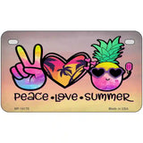 Peace Love Summer Novelty Metal License Plate 7" x 4" (MP)