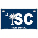 SC South Carolina Flag Novelty Metal License Plate 7" x 4" (MP)