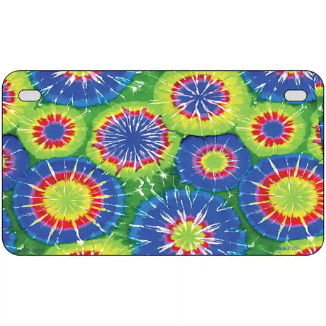 Blue Green Tie-Dye Metal Novelty License Plate 7" x 4" (MP)