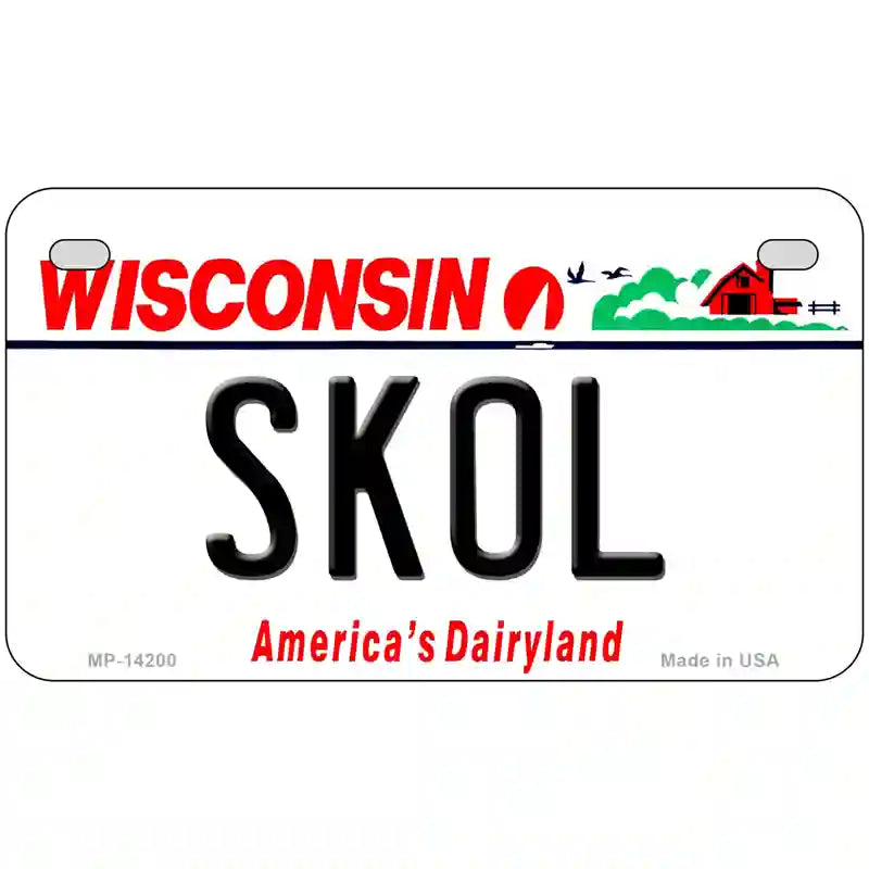 Skol Wisconsin Novelty Metal License Plate 7" x 4" (MP)