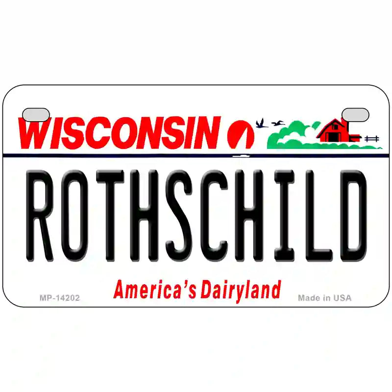 Rothschild Wisconsin Novelty Metal License Plate 7" x 4" (MP)