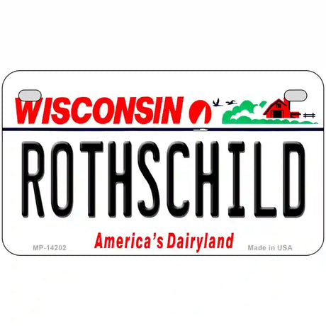 Rothschild Wisconsin Novelty Metal License Plate 7" x 4" (MP)