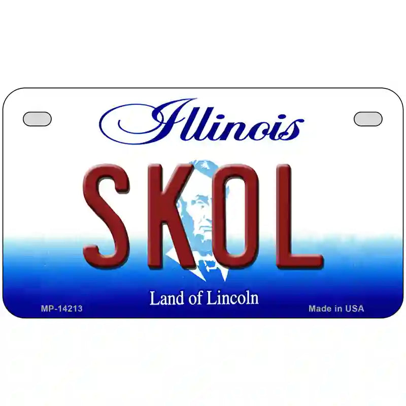 Skol Illinois Novelty Metal License Plate 7" x 4" (MP)