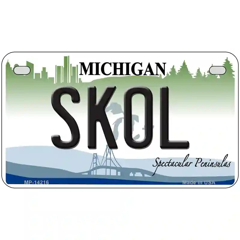 Skol Michigan Novelty Metal License Plate 7" x 4" (MP)