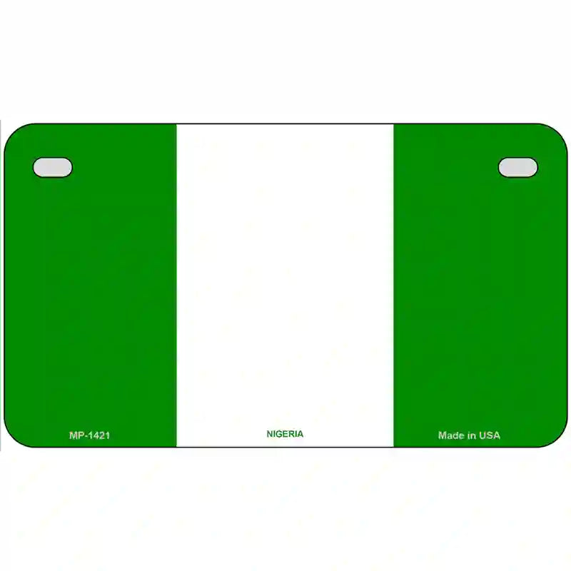 Nigeria Flag Metal Novelty License Plate 7" x 4" (MP)