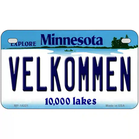 Velkommen Minnesota Novelty Metal License Plate 7" x 4" (MP)