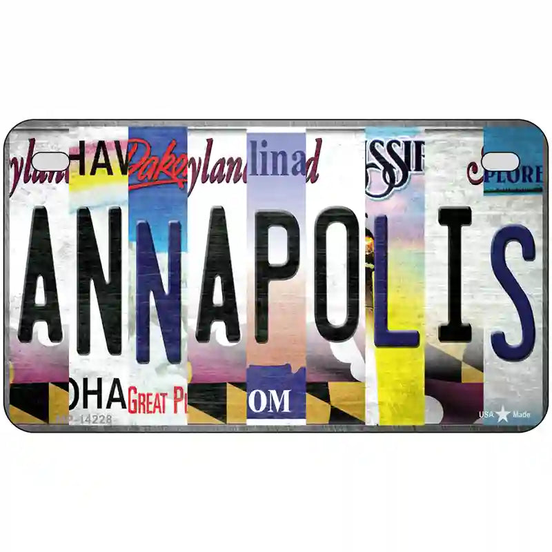 Annapolis Strip Art Novelty Metal License Plate 7" x 4" (MP)