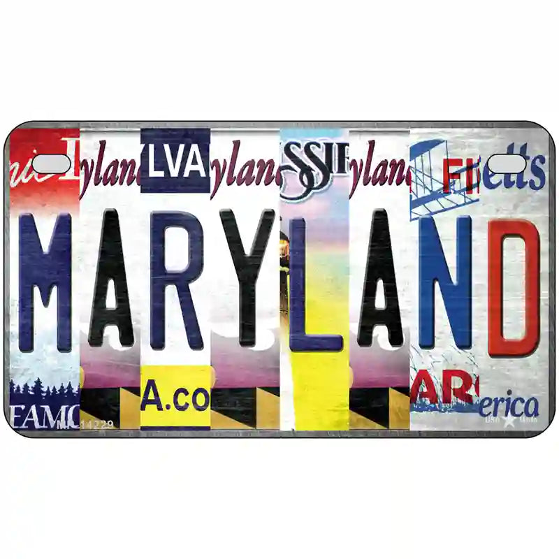 Maryland Strip Art Novelty Metal License Plate 7" x 4" (MP)