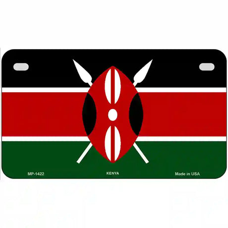 Kenya Flag Metal Novelty License Plate 7" x 4" (MP)