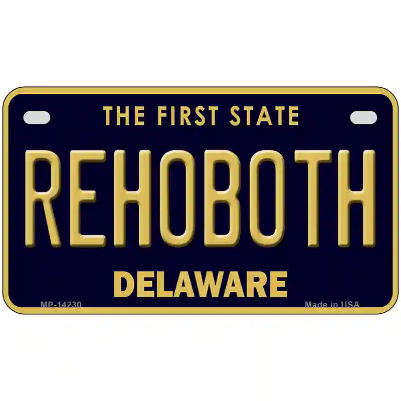 Rehoboth Delaware Novelty Metal License Plate 7" x 4" (MP)