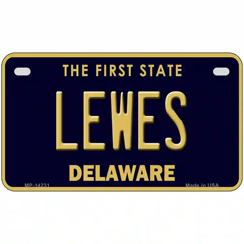 Lewes Delaware Novelty Metal License Plate 7" x 4" (MP)