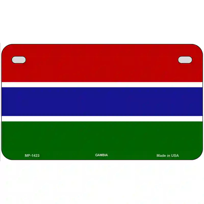 Gambia Flag Metal Novelty License Plate 7" x 4" (MP)