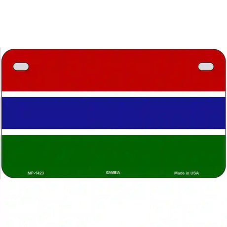 Gambia Flag Metal Novelty License Plate 7" x 4" (MP)