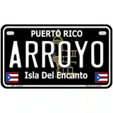 Arroyo Puerto Rico Black Novelty Metal License Plate 7" x 4" (MP)