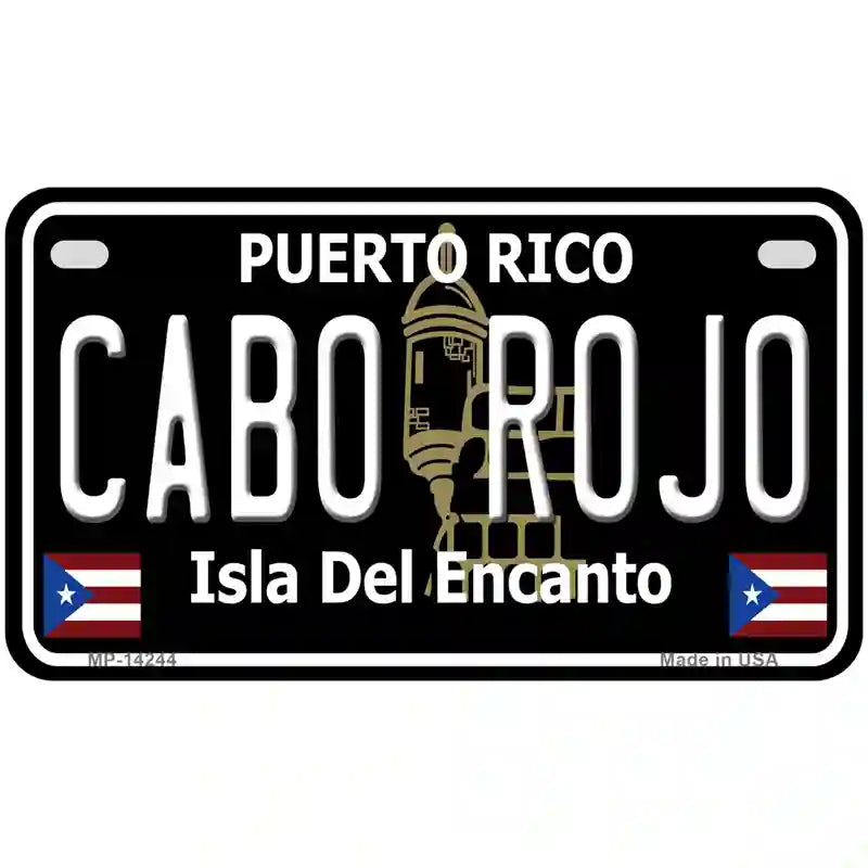 Cabo Rojo Puerto Rico Black Novelty Metal License Plate 7" x 4" (MP)