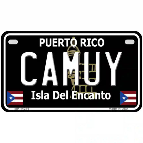 Camuy Puerto Rico Black Novelty Metal License Plate 7" x 4" (MP)