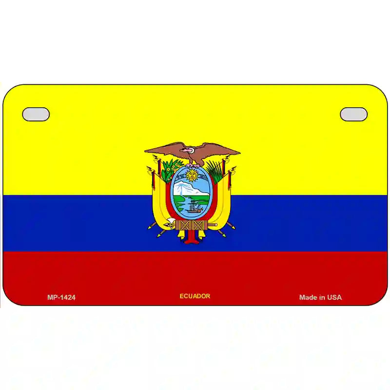 Ecuador Flag Metal Novelty License Plate 7" x 4" (MP)