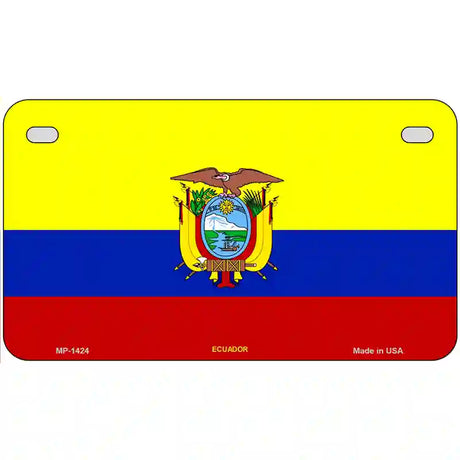 Ecuador Flag Metal Novelty License Plate 7" x 4" (MP)