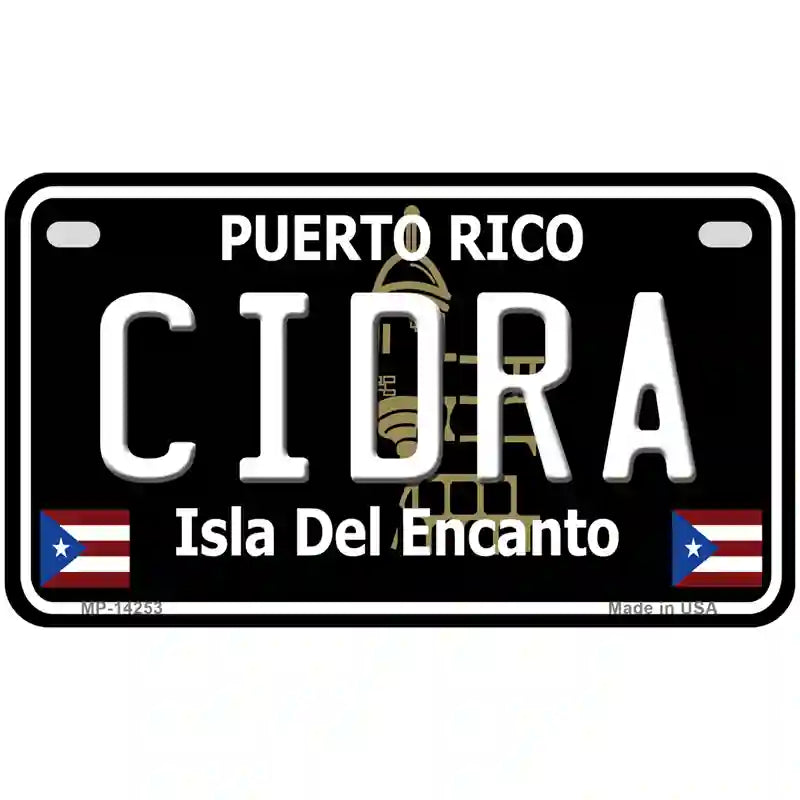 Cidra Puerto Rico Black Novelty Metal License Plate 7" x 4" (MP)