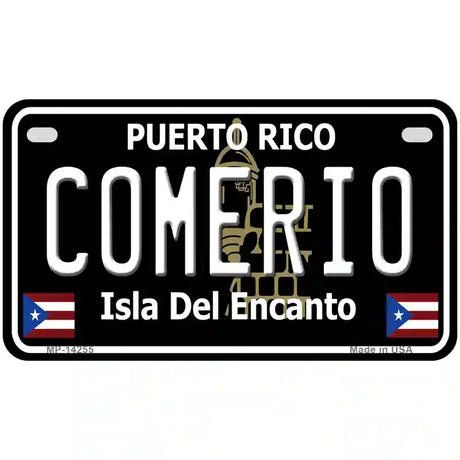 Comerio Puerto Rico Black Novelty Metal License Plate 7" x 4" (MP)