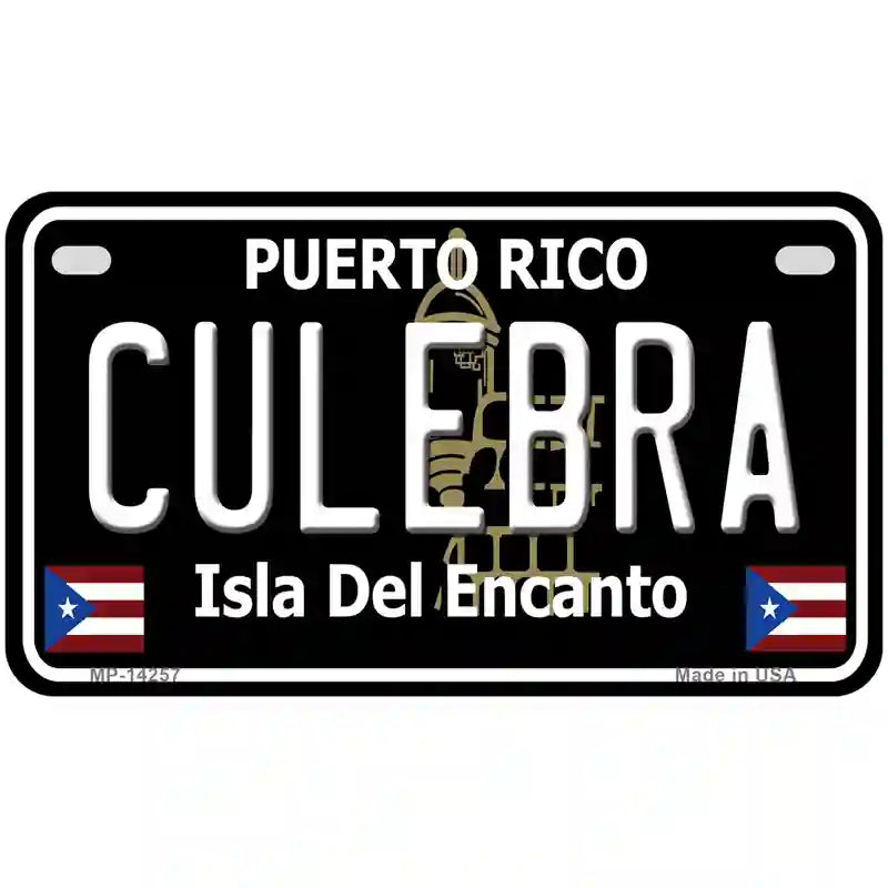 Culebra Puerto Rico Black Novelty Metal License Plate 7" x 4" (MP)