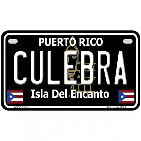 Culebra Puerto Rico Black Novelty Metal License Plate 7" x 4" (MP)