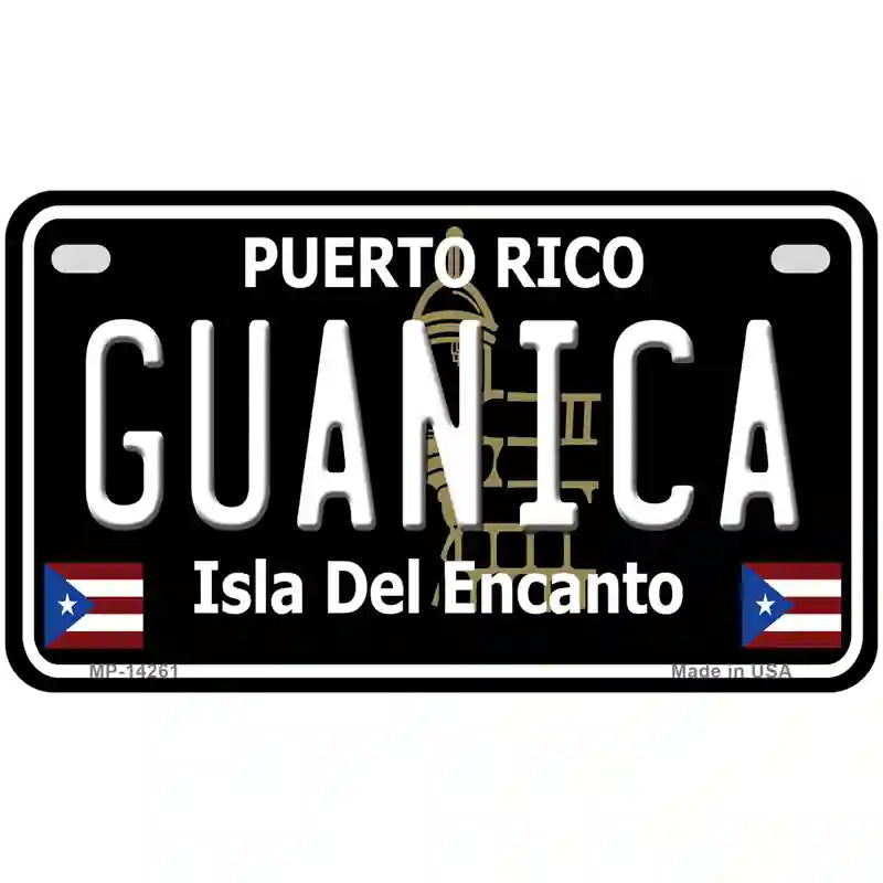 Guanica Puerto Rico Black Novelty Metal License Plate 7" x 4" (MP)