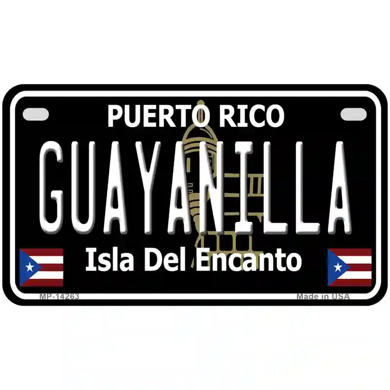 Guayanilla Puerto Rico Black Novelty Metal License Plate 7" x 4" (MP)