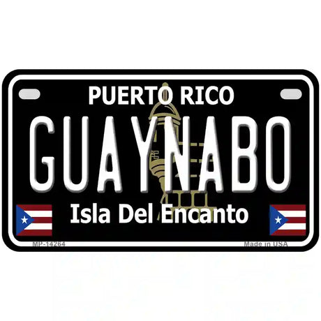 Guaynabo Puerto Rico Black Novelty Metal License Plate 7" x 4" (MP)