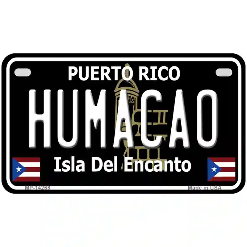 Humacao Puerto Rico Black Novelty Metal License Plate 7" x 4" (MP)