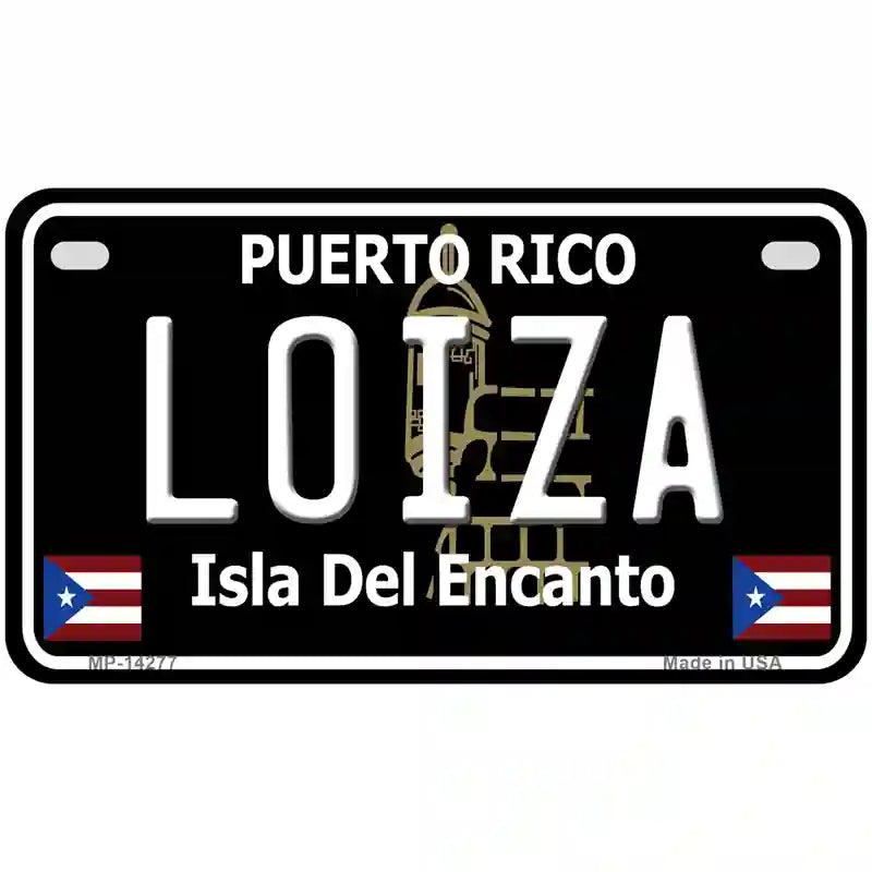 Loiza Puerto Rico Black Novelty Metal License Plate 7" x 4" (MP)