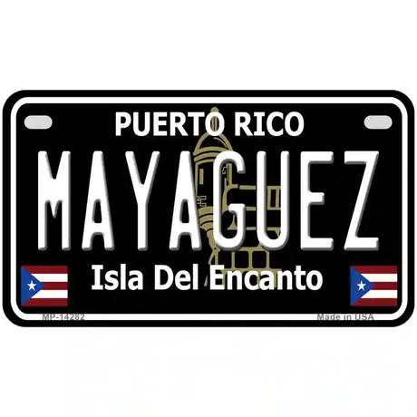 Mayaguez Puerto Rico Black Novelty Metal License Plate 7" x 4" (MP)