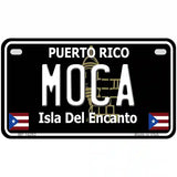 Moca Puerto Rico Black Novelty Metal License Plate 7" x 4" (MP)